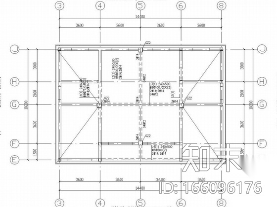 二层坡屋顶砖混别墅结构图cad施工图下载【ID:166096176】