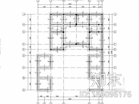 二层坡屋顶砖混别墅结构图cad施工图下载【ID:166096176】