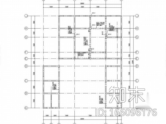 二层坡屋顶砖混别墅结构图cad施工图下载【ID:166096176】