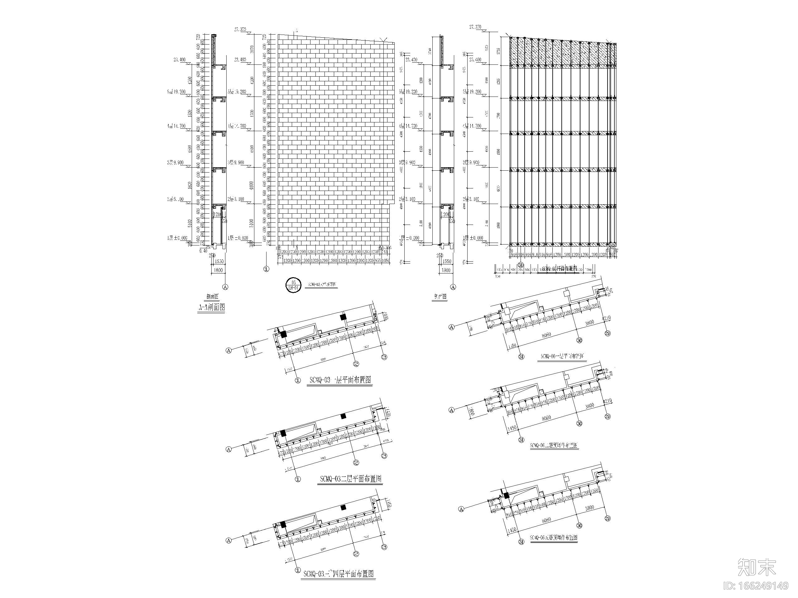 石材幕墙大样图（CAD）cad施工图下载【ID:166249149】