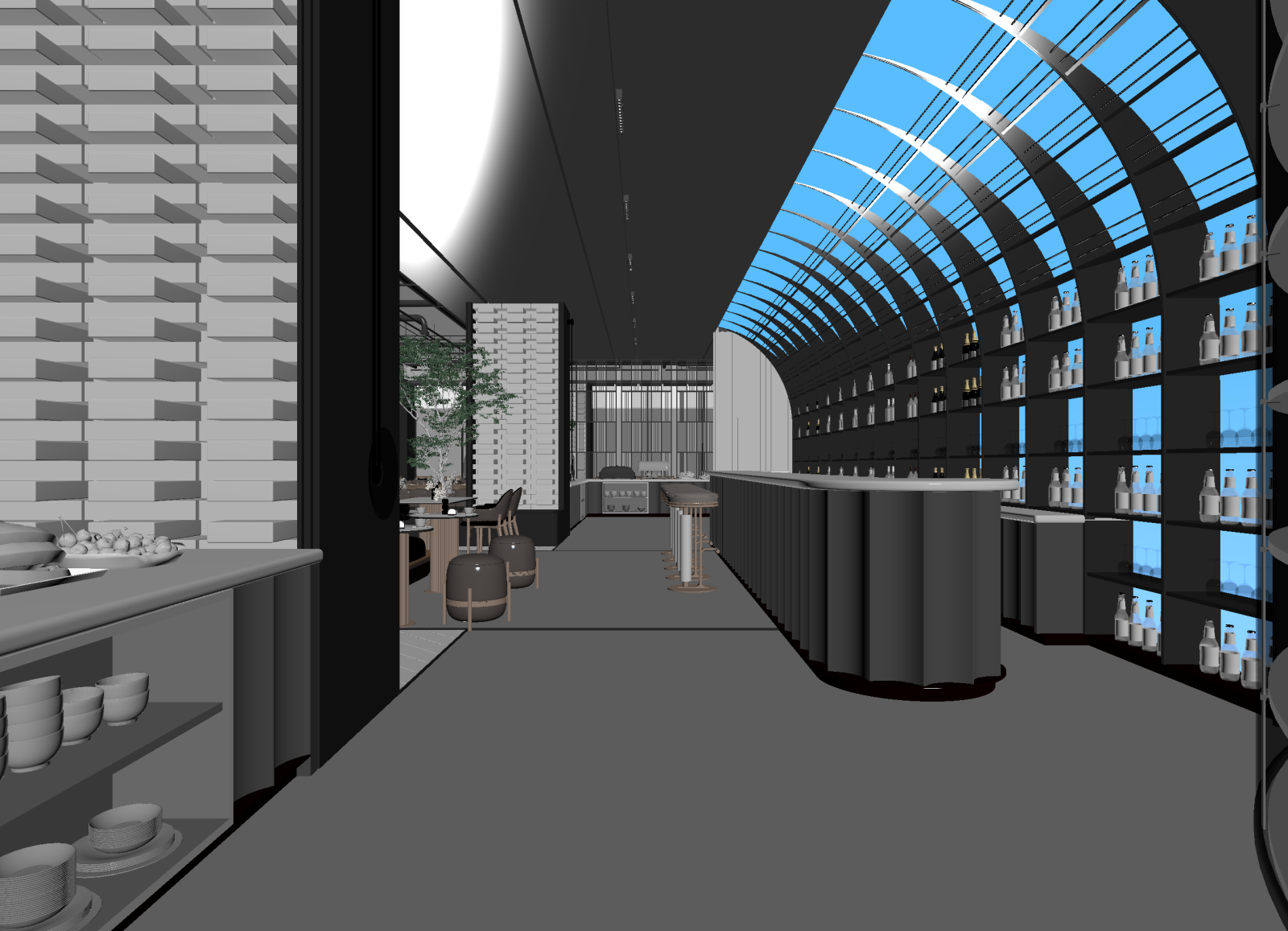 现代咖啡厅3D模型下载【ID:1214575217】