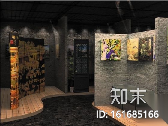 197㎡展厅设计装修图（含效果）cad施工图下载【ID:161685166】