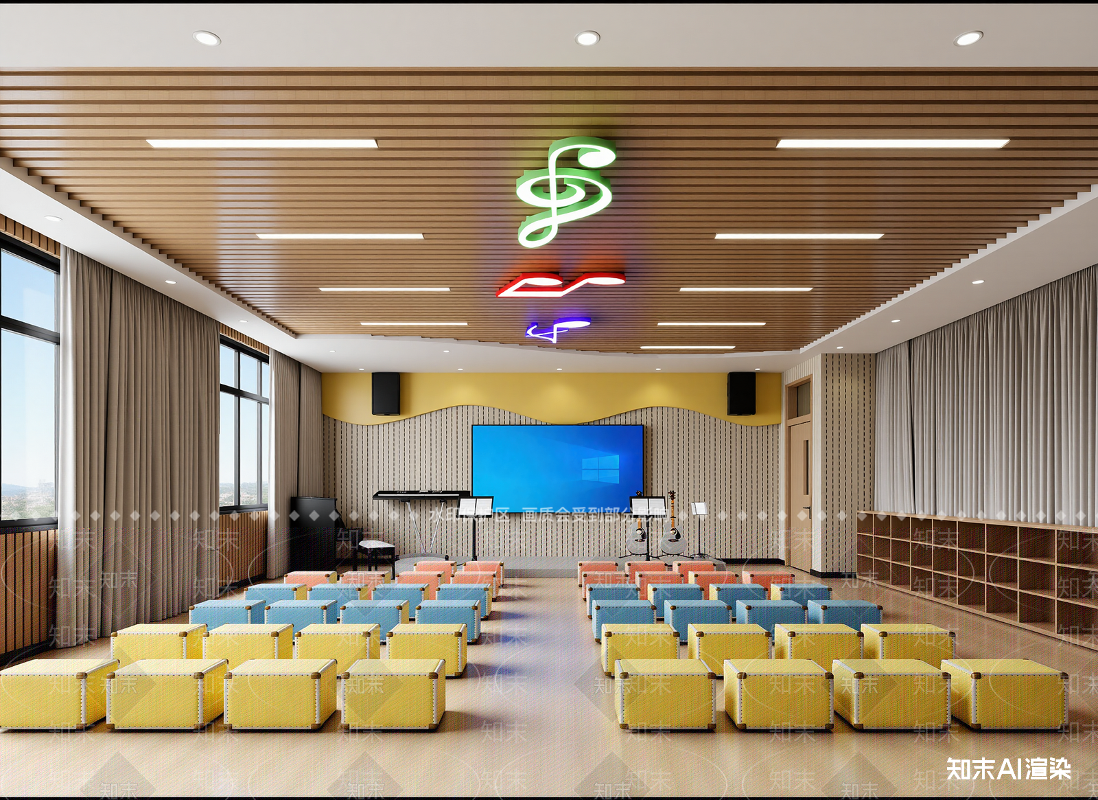 现代教室3D模型下载【ID:1214314066】