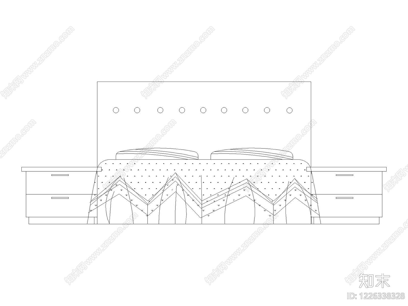现代床CAD图纸
