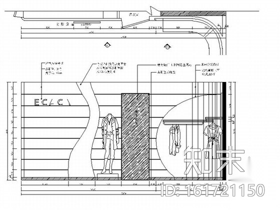 [云南]时尚女装专卖店室内设计施工图（含效果和实景）cad施工图下载【ID:161721150】