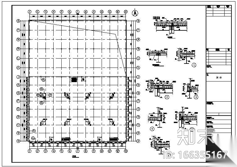 某钢结构混凝土楼板设计节点构造详图施工图下载【ID:166355167】