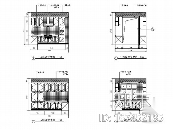 [广东]惠州某联排别墅(中间)室内装饰竣工图cad施工图下载【ID:167452185】