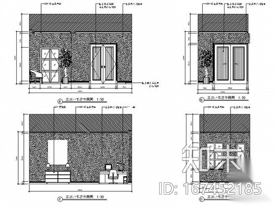 [广东]惠州某联排别墅(中间)室内装饰竣工图cad施工图下载【ID:167452185】