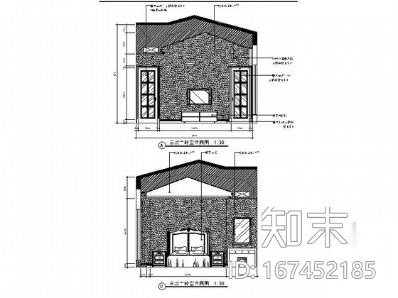 [广东]惠州某联排别墅(中间)室内装饰竣工图cad施工图下载【ID:167452185】