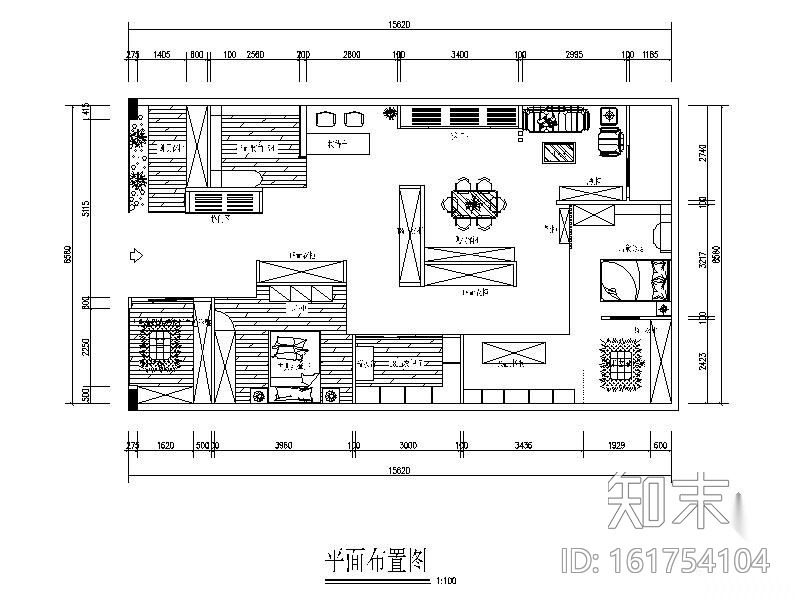 某家居专卖店装修图cad施工图下载【ID:161754104】