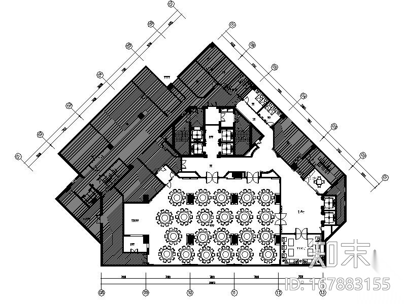 [上海]某四星级酒店宴会厅设计图cad施工图下载【ID:167883155】