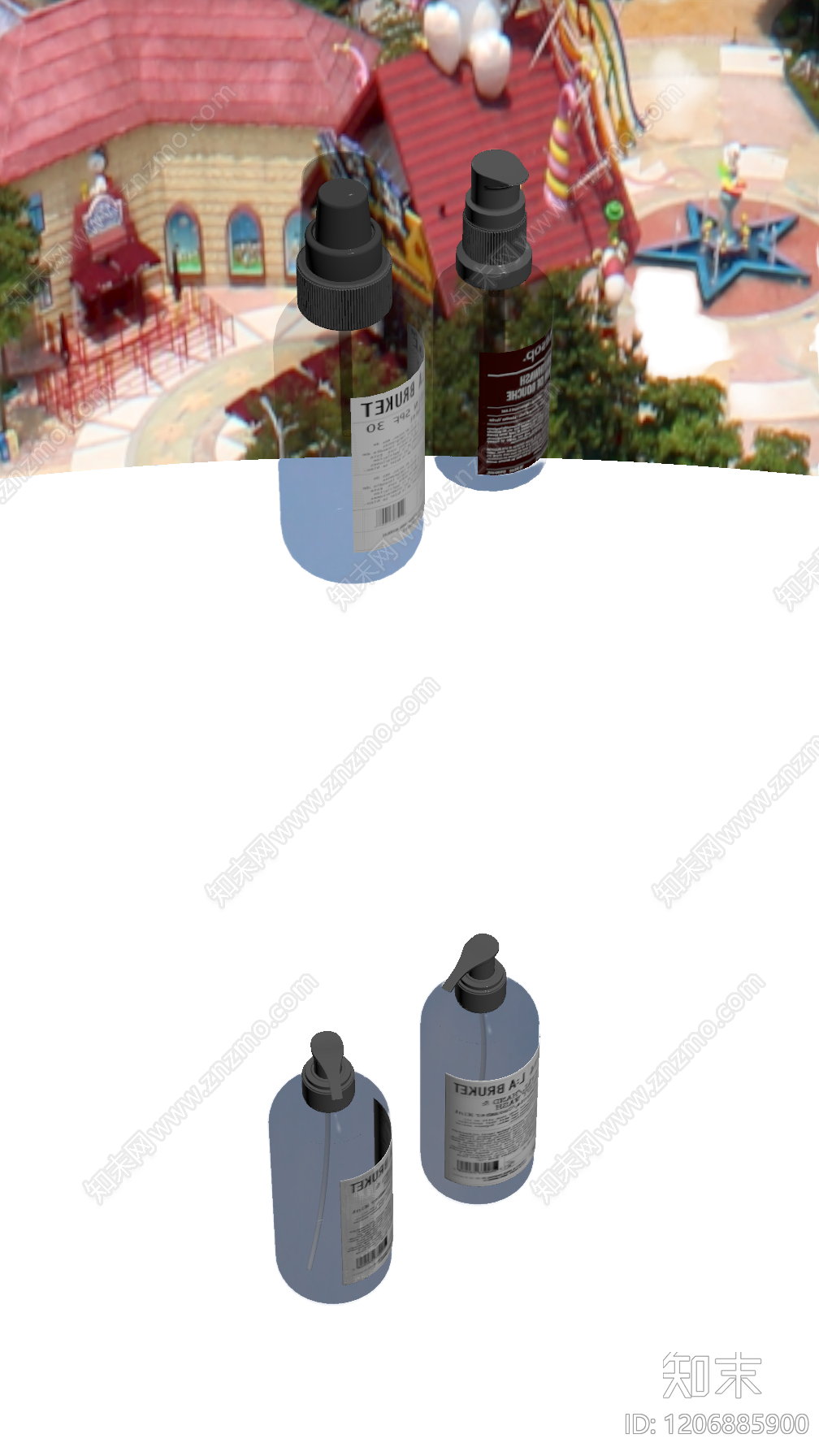 带标签的瓶装容器3D模型下载【ID:1206885900】