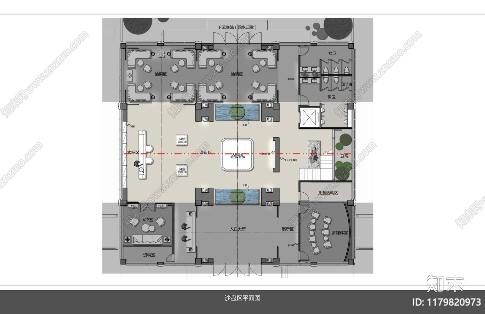 建发售楼处平面布局设计案例精选下载【ID:1179820973】