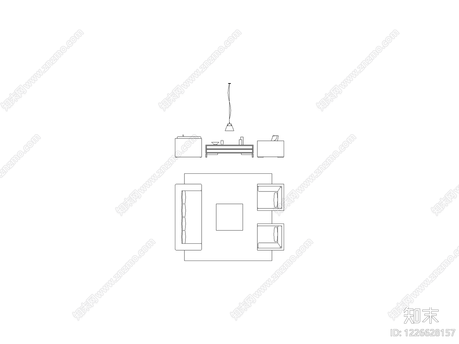 现代,意式沙发CAD图纸
