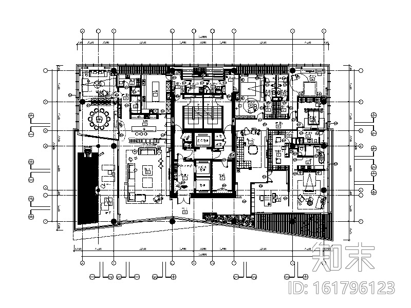[广东]现代风格别墅大宅CAD施工图（含效果图）施工图下载【ID:161796123】