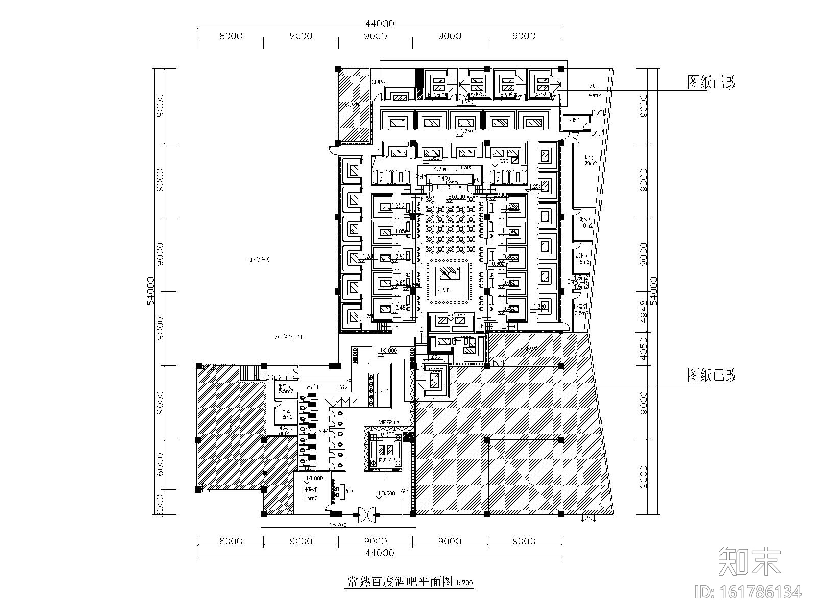 常熟百度酒吧设计施工图cad施工图下载【ID:161786134】