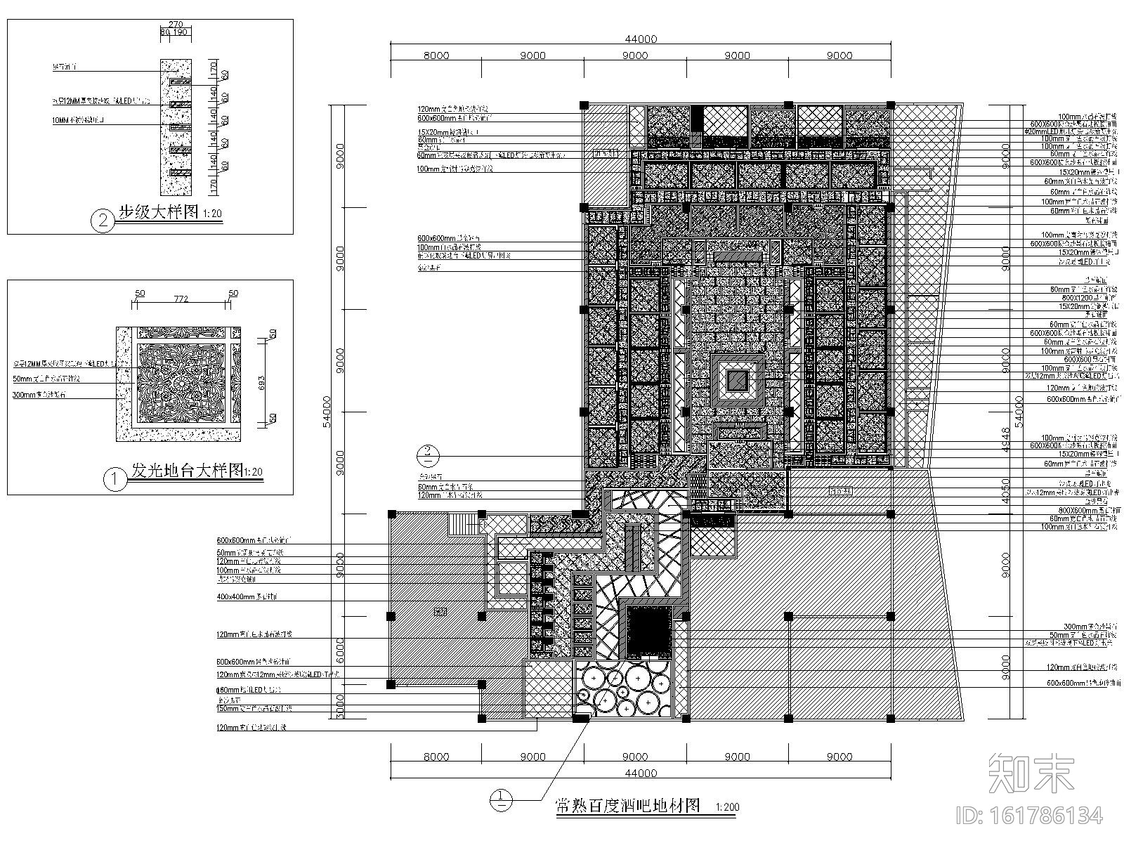 常熟百度酒吧设计施工图cad施工图下载【ID:161786134】