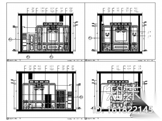 [浙江]高档商务欧式风格娱乐会所室内装修施工图（含效果...cad施工图下载【ID:161822145】