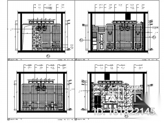 [浙江]高档商务欧式风格娱乐会所室内装修施工图（含效果...cad施工图下载【ID:161822145】