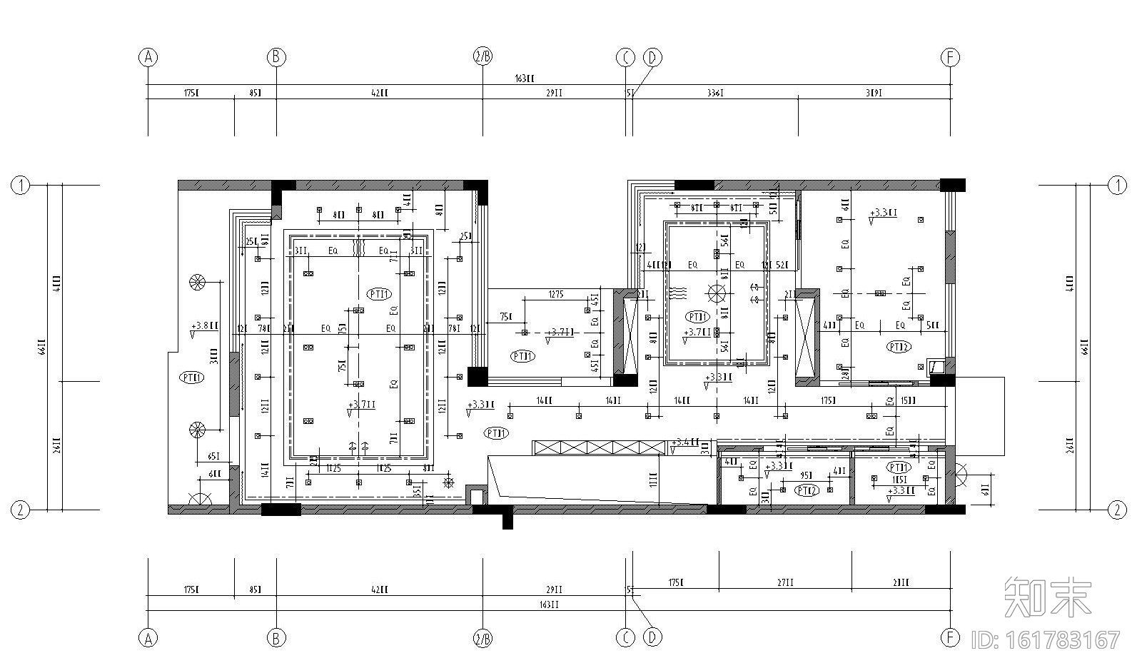 新中式三层独栋别墅内部装修施工图（附效果图）cad施工图下载【ID:161783167】