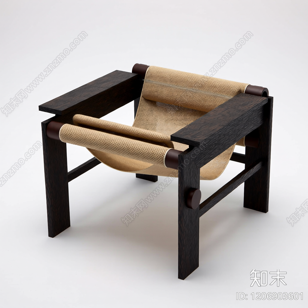 黑框布艺休闲椅3D模型下载【ID:1206903601】