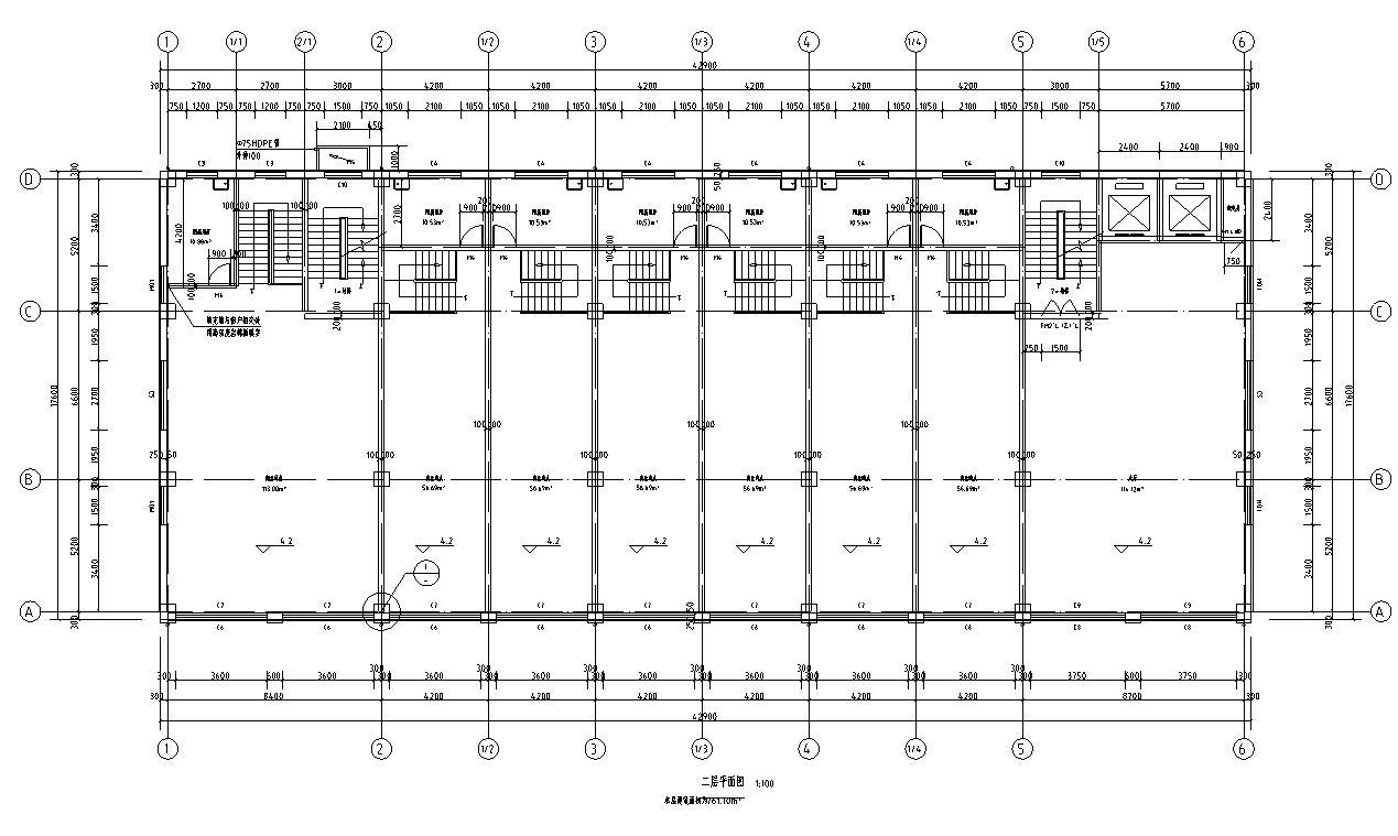 [宁夏]六层框架结构办公及商业综合体建筑施工图（含地下...施工图下载【ID:151408147】