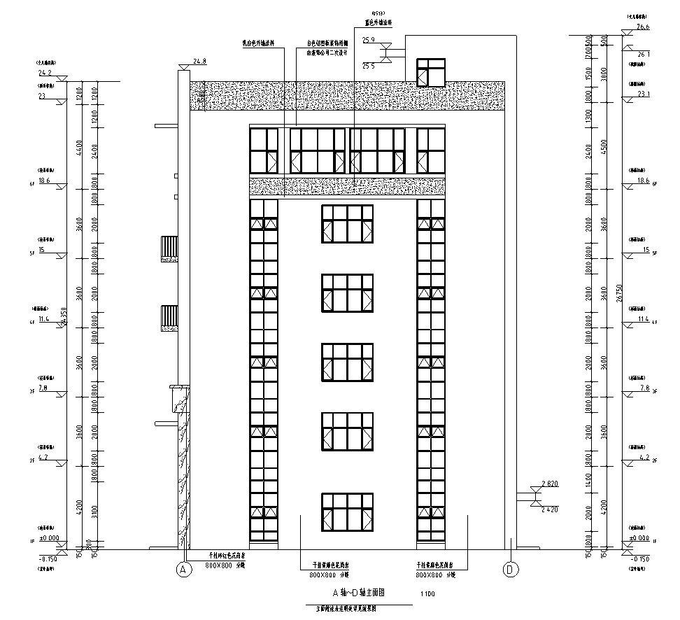 [宁夏]六层框架结构办公及商业综合体建筑施工图（含地下...施工图下载【ID:151408147】