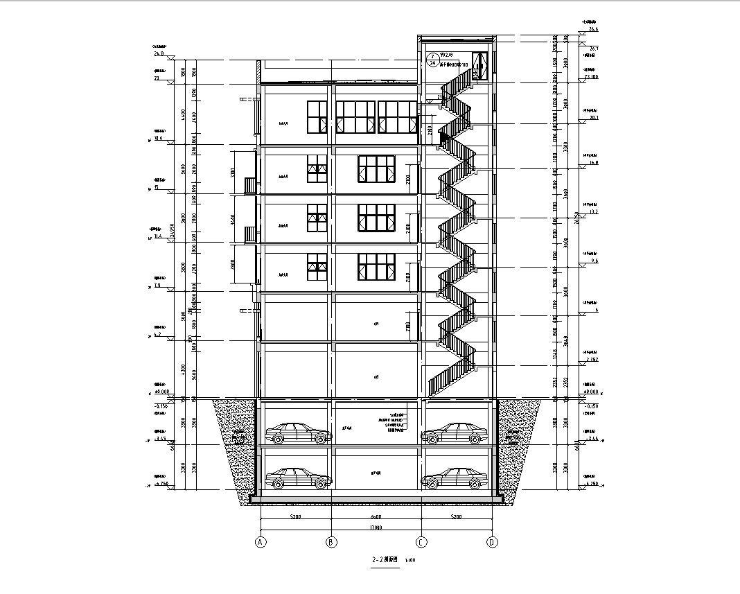 [宁夏]六层框架结构办公及商业综合体建筑施工图（含地下...施工图下载【ID:151408147】