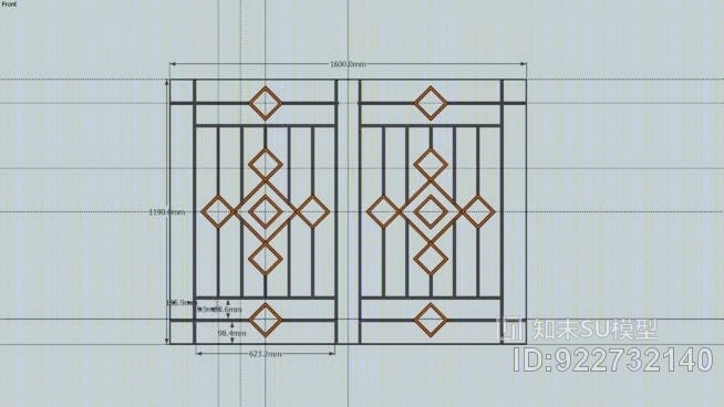 窗格栅-SU模型下载【ID:922732140】
