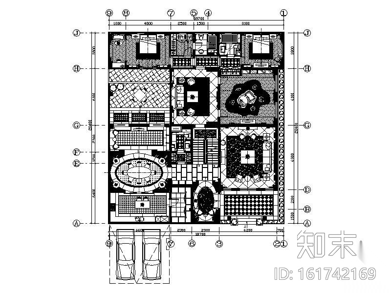 [北京]知名高档别墅装修图cad施工图下载【ID:161742169】