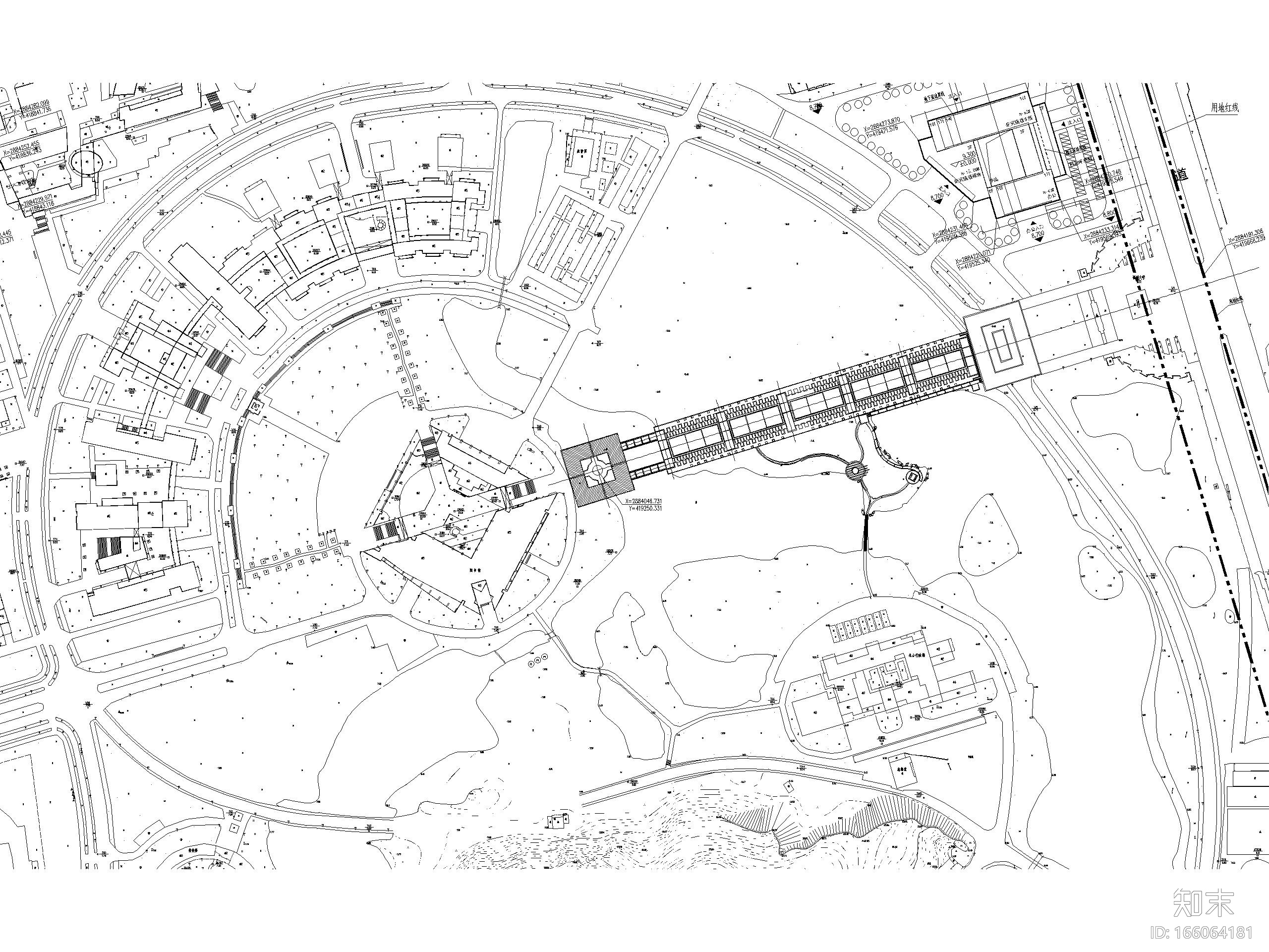 福州大学新校区教学区总平面图（CAD）施工图下载【ID:166064181】