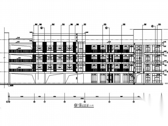 [湖南]现代风格小学建筑施工图（含学校所有楼）cad施工图下载【ID:166710163】