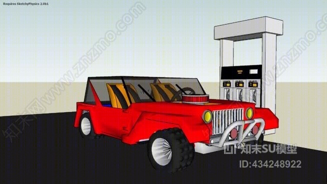 修复了1996年吉普牧马人在加油站的双门轿车SU模型下载【ID:434248922】