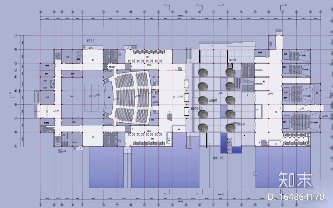 [浙江]现代简洁型大剧院建筑设计方案文本（含CAD及ps...cad施工图下载【ID:164864170】
