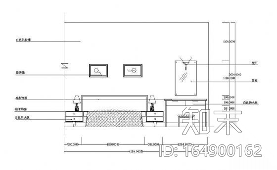 床头墙面立面图块cad施工图下载【ID:164900162】