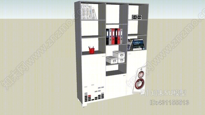 书架哟150高音乐活红SU模型下载【ID:431155513】