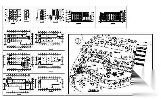 某六层高校行政办公楼建筑方案图cad施工图下载【ID:151435117】