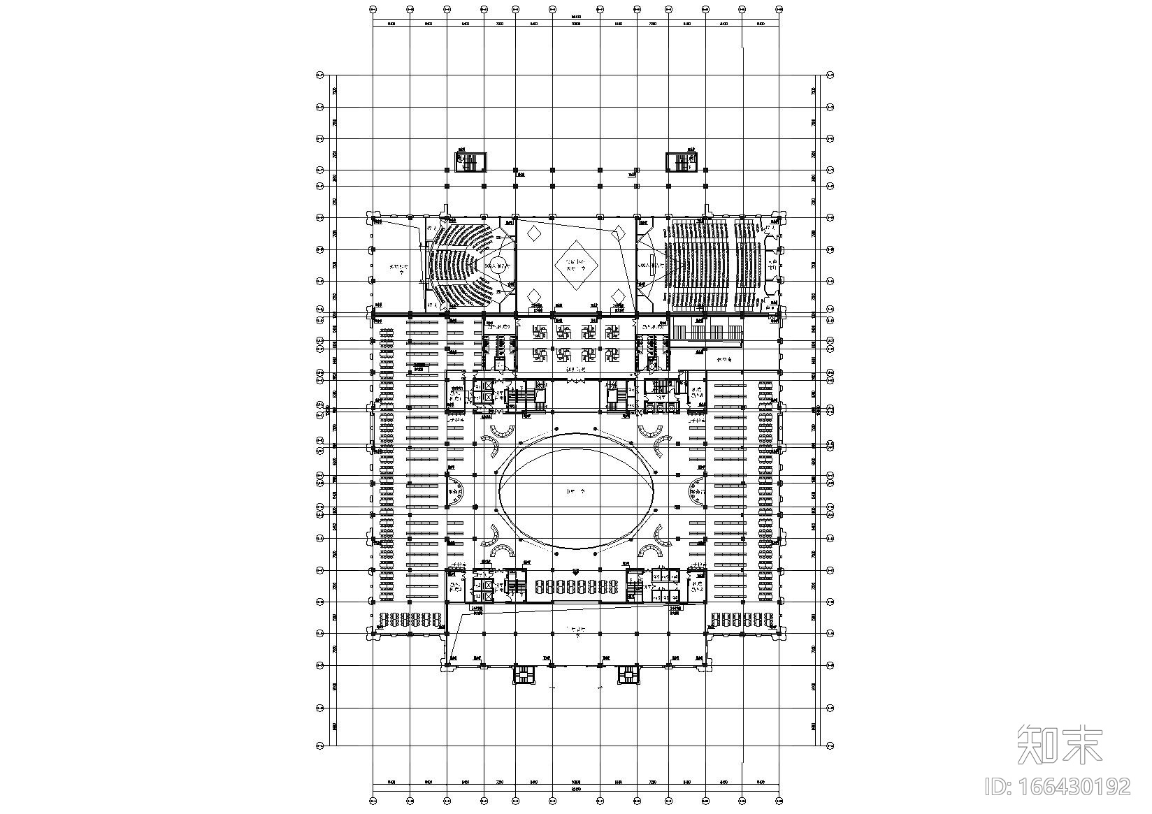 [福建]厦门大学翔安校区主楼群建筑施工图cad施工图下载【ID:166430192】