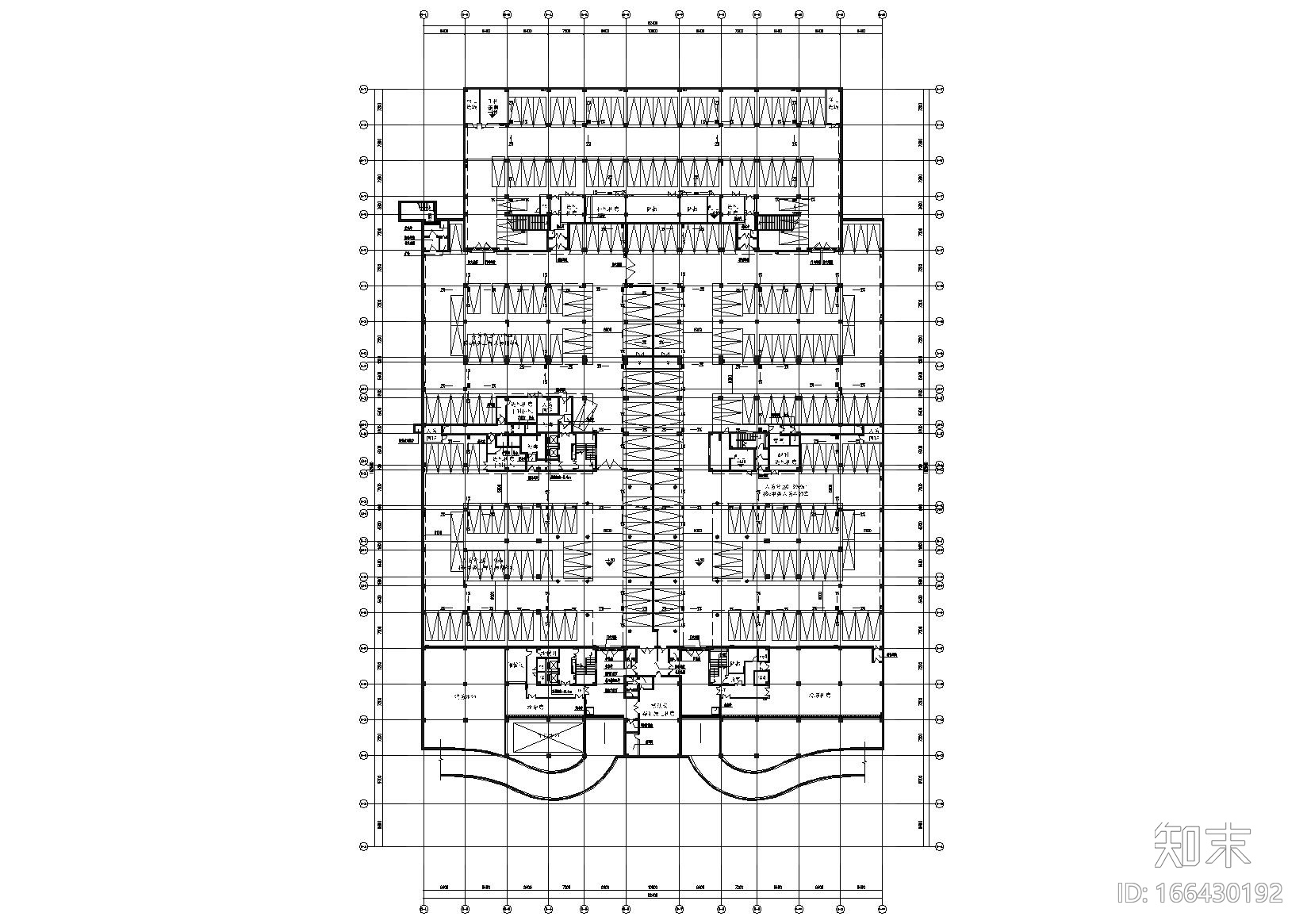 [福建]厦门大学翔安校区主楼群建筑施工图cad施工图下载【ID:166430192】