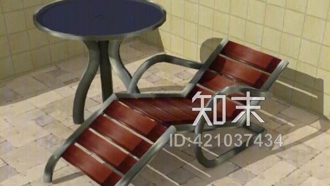 椅子和桌子椅子和桌子的游泳池SU模型下载【ID:421037434】