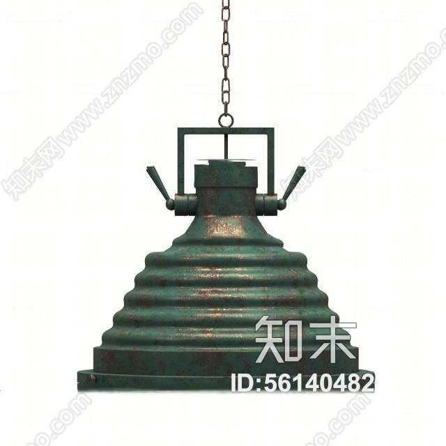 工业风铁艺吊灯3D模型下载【ID:56140482】