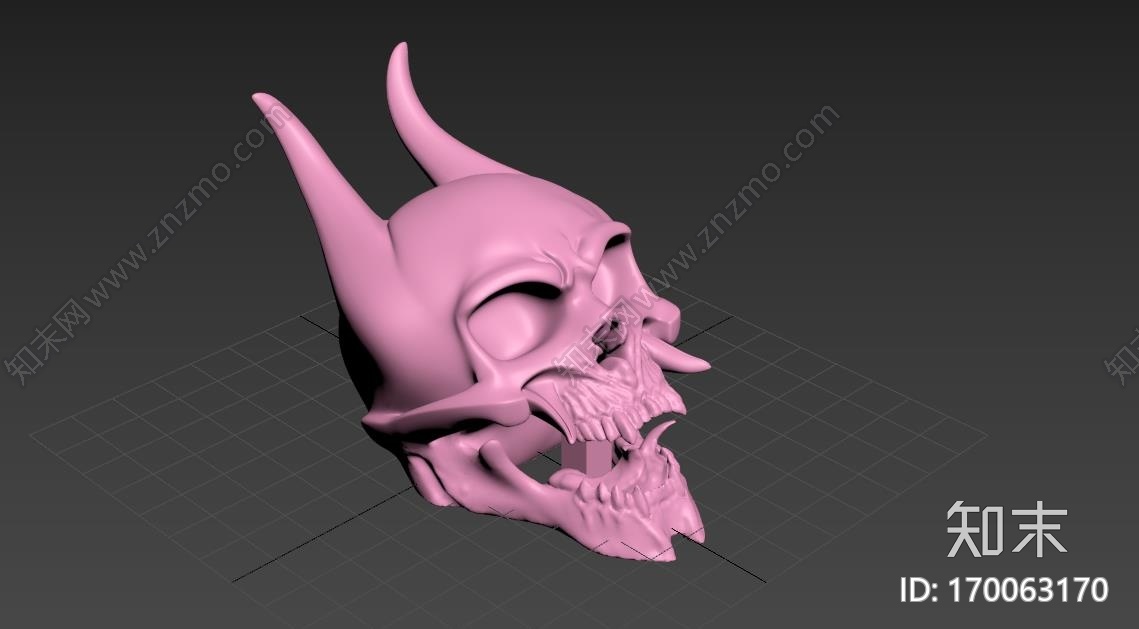 恶魔头骨3d打印模型下载【ID:170063170】