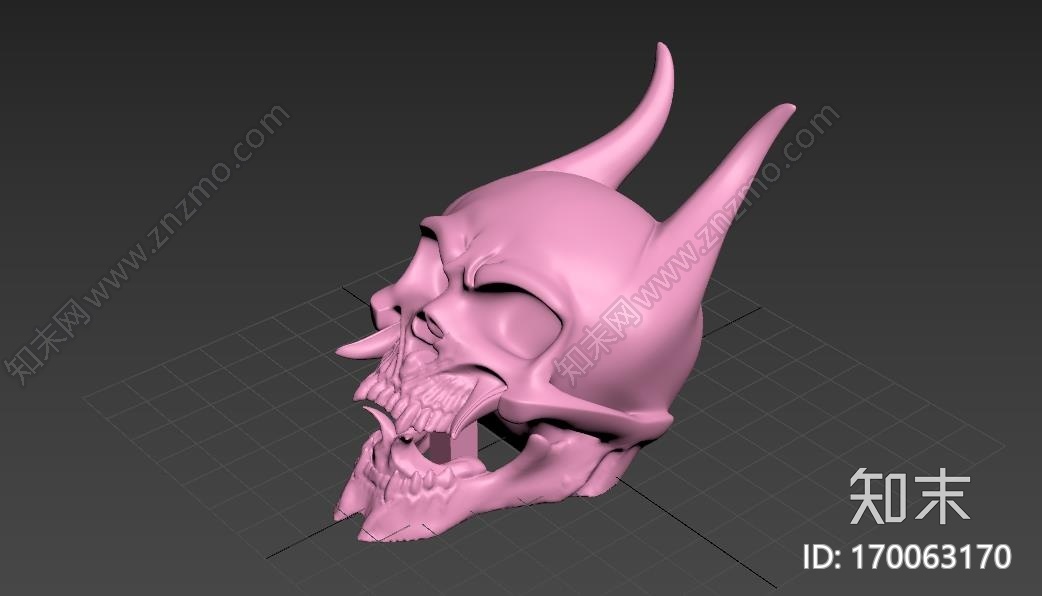 恶魔头骨3d打印模型下载【ID:170063170】