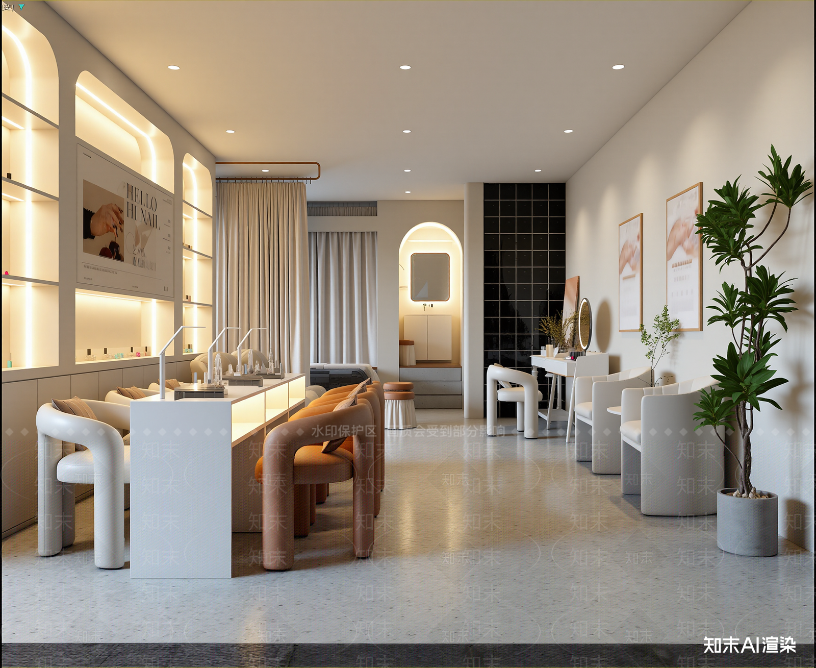 现代美甲店3D模型下载【ID:1214354248】