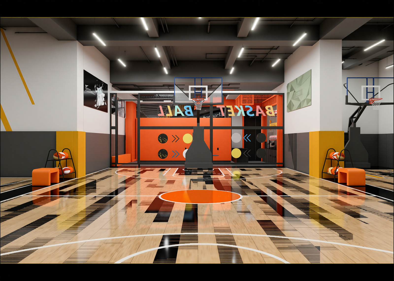 工业篮球场3D模型下载【ID:1214793819】