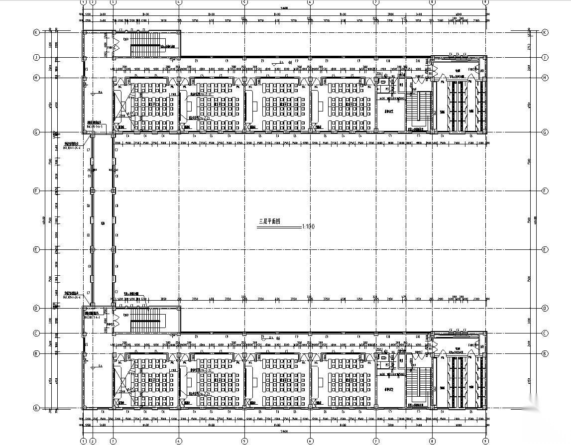 [宁夏]三层框架小学施工图（教学楼、食堂、综合楼等全...施工图下载【ID:151550178】