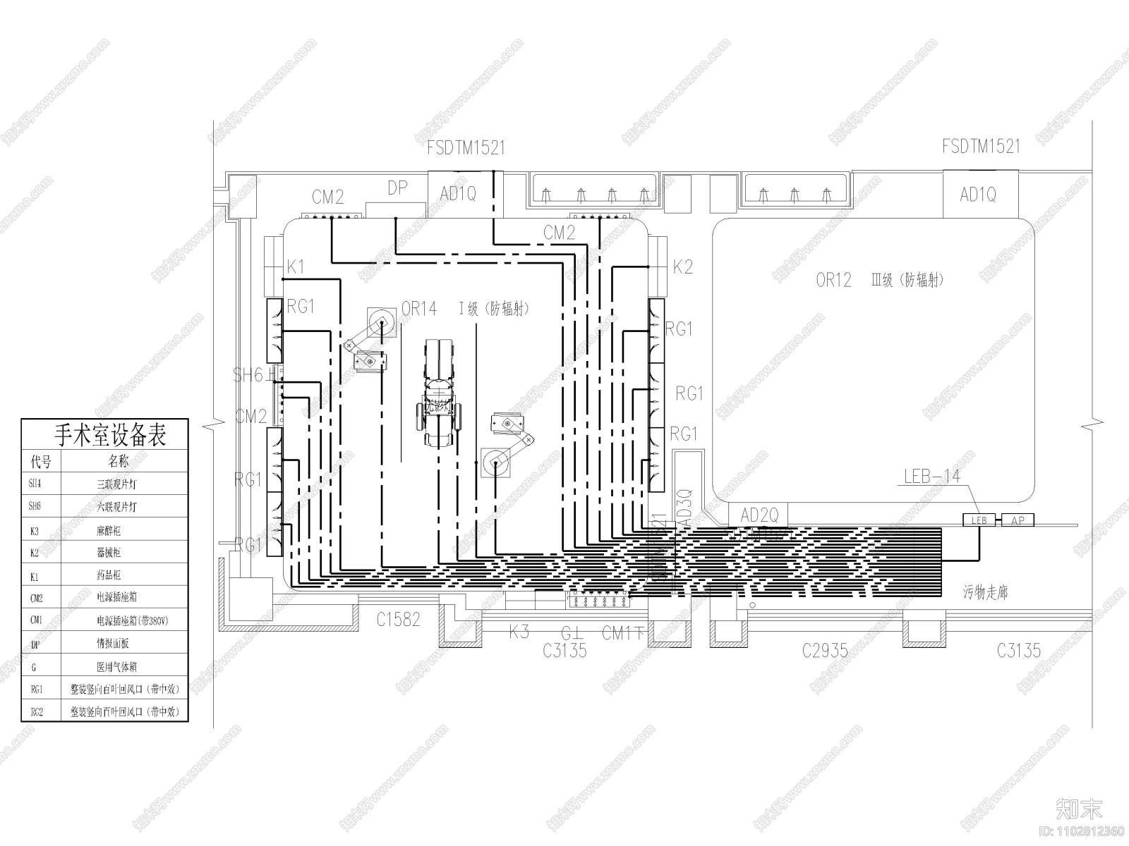 贵州人民医院手术室ICU病房工程施工图cad施工图下载【ID:1102812360】