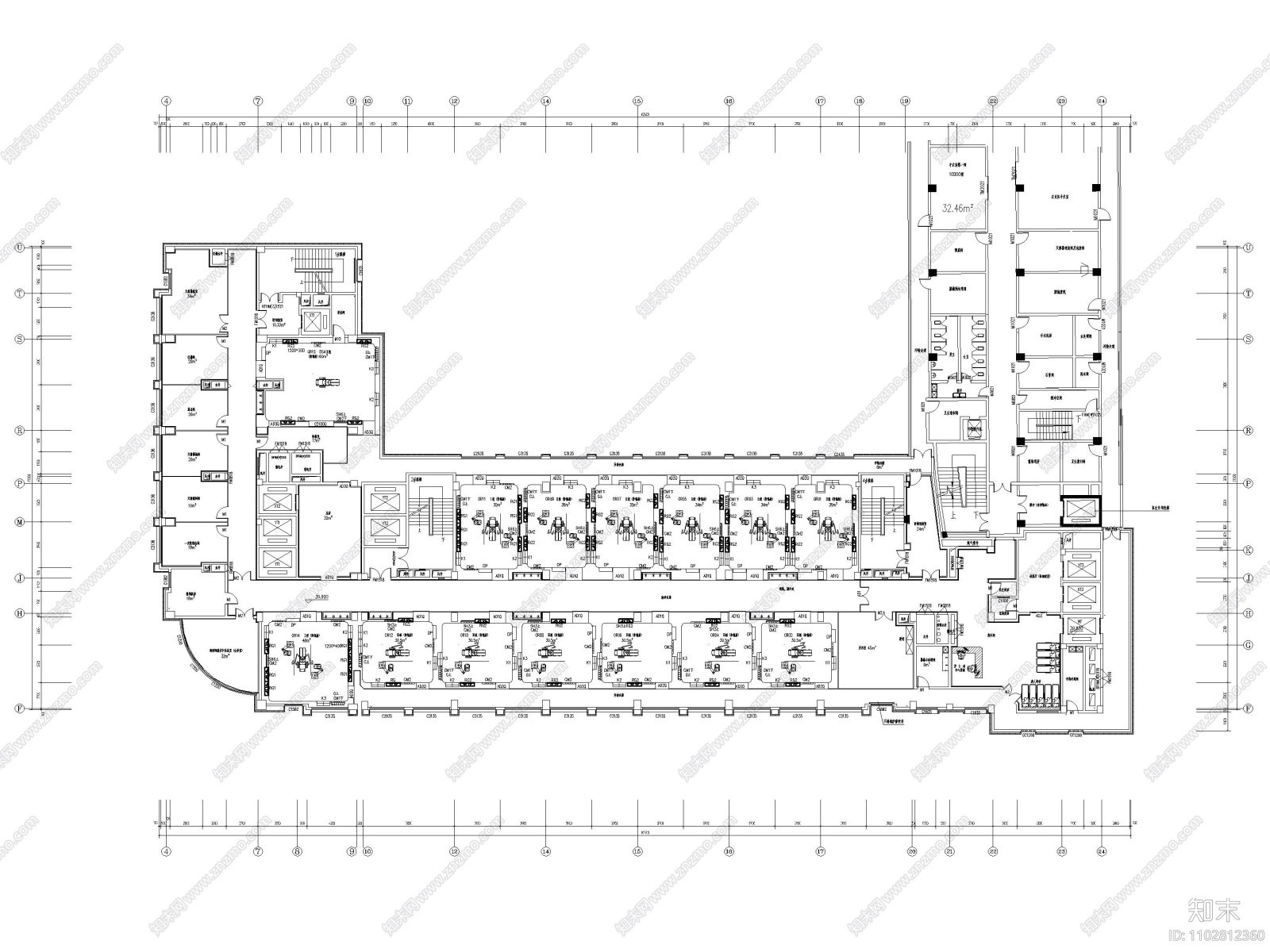 贵州人民医院手术室ICU病房工程施工图cad施工图下载【ID:1102812360】