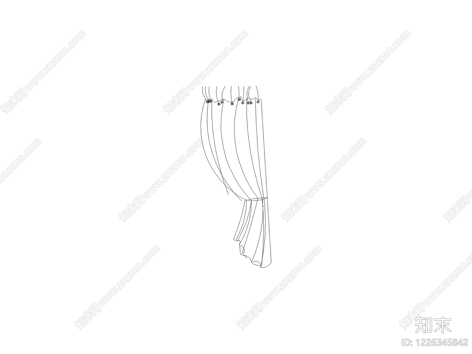 现代窗帘CAD图纸