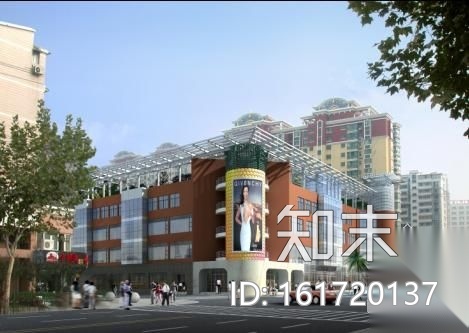 [上海]某购物商厦大楼施工图（含效果）cad施工图下载【ID:161720137】